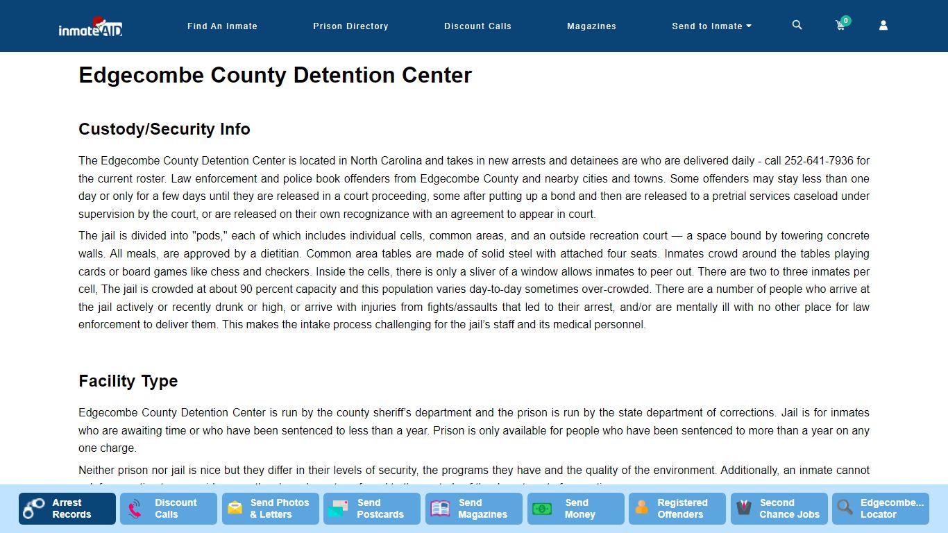 Edgecombe County Detention Center - InmateAid